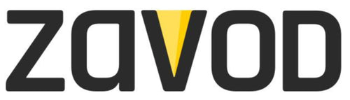 ZAVOD logo with black text and a yellow accent on a white background